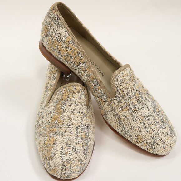 NEW Stubbs & Wootton Tan, Cream And Black Size 7 Slippers - Picture 1 of 8